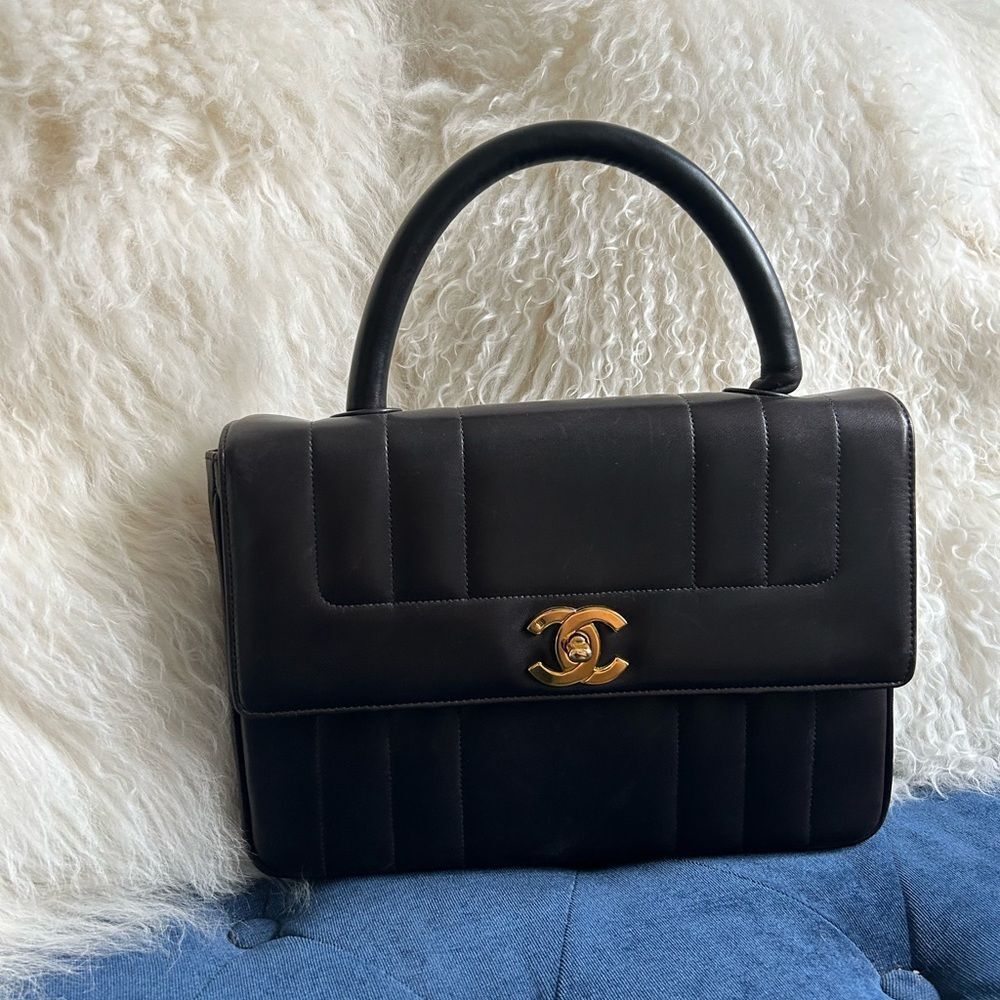 CHANEL Pre-Owned 1994-1996 Lambskin Mademoiselle Kelly Top Handle Bag handbag